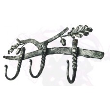 Настенная кованая вешалка из стали на три ключка, арт. № В-0201, цвет - серебро